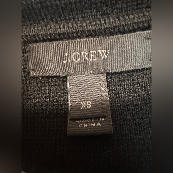 J. Crew Black Collared‎ Open Front Merino Wool Cardigan Sweater Blazer size XS - Picture 9 of 12